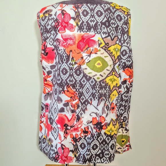 Notations Boho Multi-color print sleeveless Blouse - Picture 2 of 9